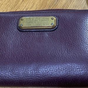 Beautiful Marc Jacobs wallet 4”tall 6” wide leather wine color